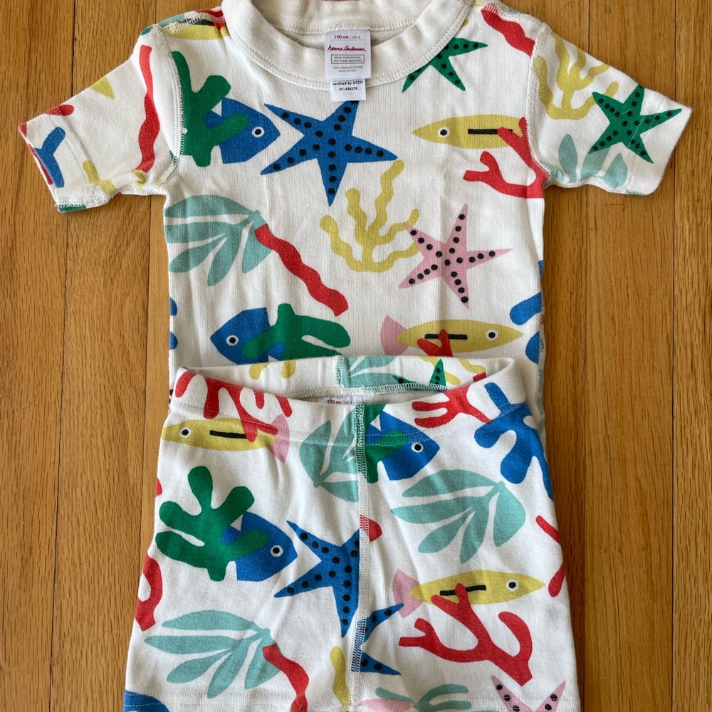 Hanna Andersson Multicolor Sea Life Kids Pajama Set